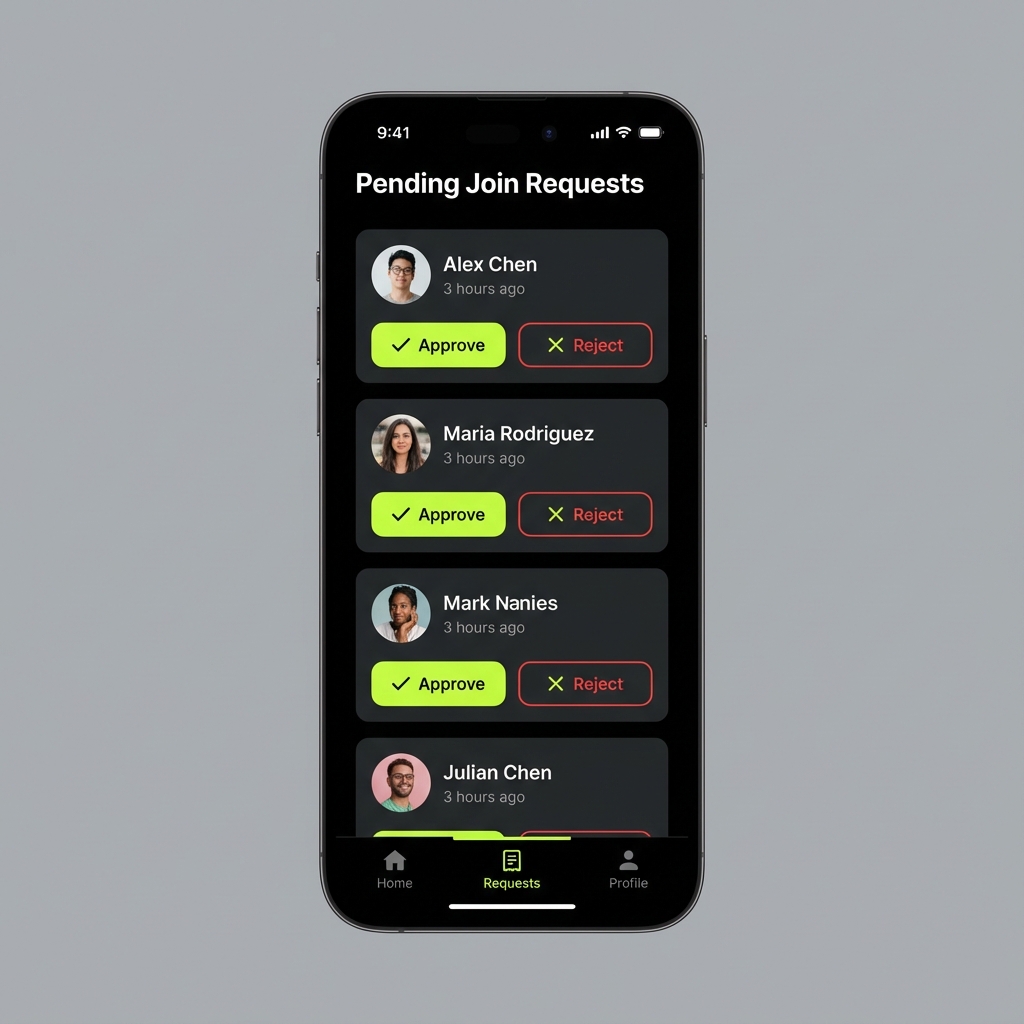 가입 승인 화면